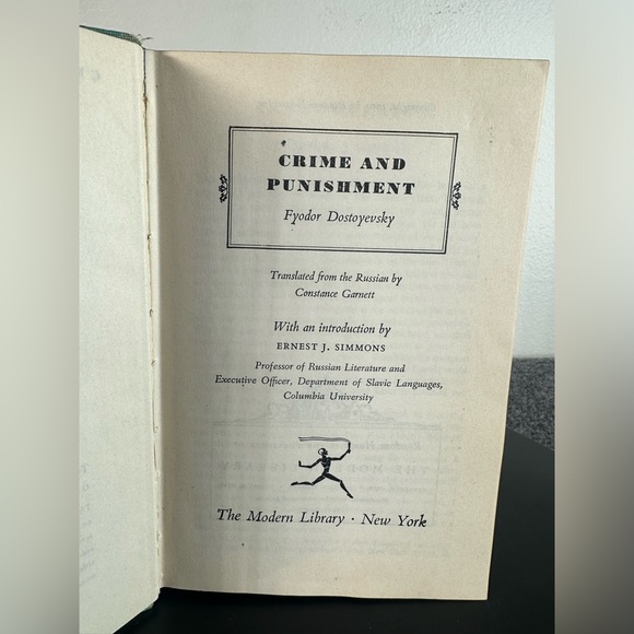 Crime and Punishment Modern Library 199 by Dostoevsky Fyodor 1950 Hardcover - Picture 8 of 11